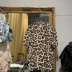 -@ エイチアンドエム H&M ヒョウ柄 レオパード Ｔシャツ ハイネック