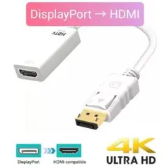DP TO HDMI 変換アダプタ DisplayPort to HDMI 4K