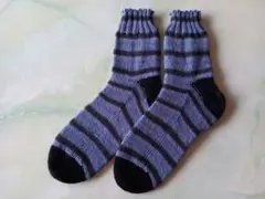 ハンドメイド 手編み靴下