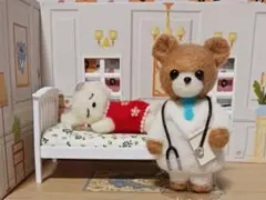 羊毛フェルト クマの医者さん　診察お願いしまーす