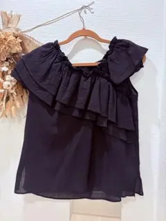 LOWRYSFARM ブラウス アシメフリルギャザー