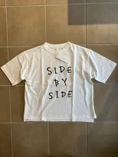 ブリスバンチ　ラフィ天竺SIDE BY SIDEプリントワイドTシャツ　オフ