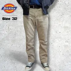 Dickiesディッキーズワークパンツチノパンストレートベージュ32