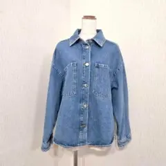 ZARA　ザラ　オーバーサイズ　デニムシャツ　ジャケット　ライトブルー（S）