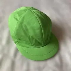 グリーン・ホワイト キャップ　ゴム付き