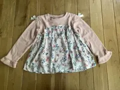 新品 女の子 キッズ ワッフル生地 長袖 シフォン トップス 110センチ