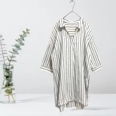 GLACIER グラシア チュニック ロングブラウス プルオーバー ストライプ