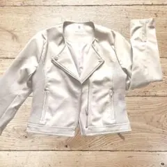 ブージュルード フェイクレザー 美品 ジャケット アイボリー 【L】