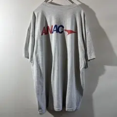 T-121 ANAC プリント 胸ポケ Tシャツ グレー 2XL