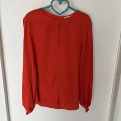 H&M シルクオレンジ長袖ブラウス EUR36