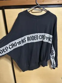 RODEO CROWNS ブラック ドルマンスリーブ トレーナー
