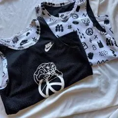 ２枚セットキッズ　ビブス　NIKE メッシュタンクトップ 黒白