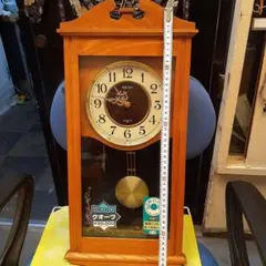 セイコークォーツ掛け時計。(木枠製．和音うち)蔵出し．レトロ検査済み　良品。