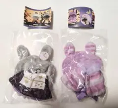 おきがえポンチョ　うさぎの国のありすハロウィン　時計うさぎとしましまうさぎセット