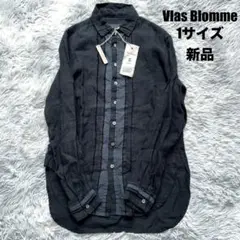 【新品】Vlas Blomme コルトレイクリネンシャツ ブラック 1サイズ