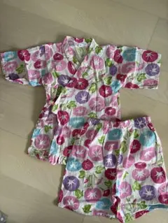 甚平 子供服 キッズ 120 アサガオ柄 女の子