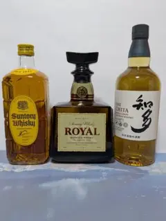 サントリー ウイスキー 3本セット 角瓶、 ロイヤル、 知多 、新品未開封。