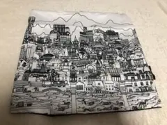 モノクロ都市風景クッションカバー