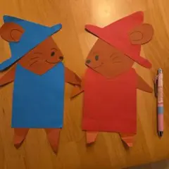 手作りマウスキャラクター 青赤