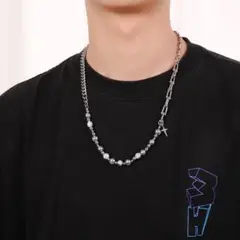 シルバー モード パール クロス 【数量限定】ネックレス チェーン