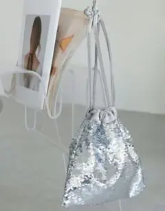ローリーズファーム　スパンコールキンチャクBAG　シルバー