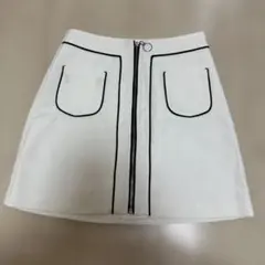 ホワイトタイトスカート ジッパー付き