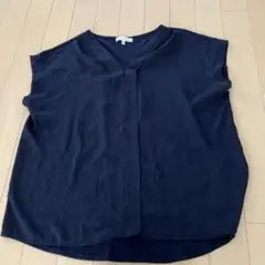 THE SHOP TK ノースリーブ Vネック シャツ M ネイビー
