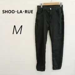 H8063【シューラルー】クロップド丈 スキニーパンツ M 黒 ストレッチ