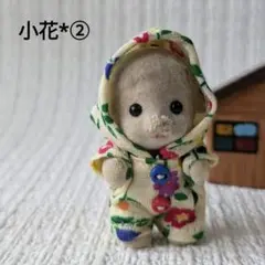 (小花②)立っち赤ちゃんの　フード付きロンパース