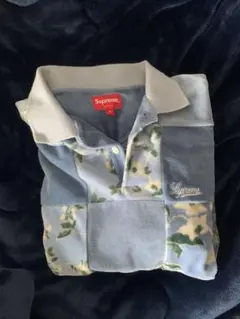 トップス supreme Floral Patchwork Velour L/S Polo Supreme-Floral-Patchwork-