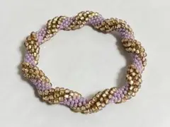 ビーズクロッシェのブレスレット（プリンセスカラー）