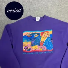 P2365 vintage 90s イベント　アート　フェスティバル　スウェット