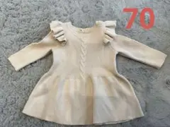 フリル付きニットセーター