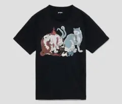新品　Ｓ　グラニフ×石黒亜矢子 猫又親子図 半袖tシャツ