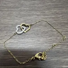 SWAROVSKI ハート型ダブルデザインブレスレット