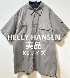 美品HELLY HANSENヘリーハンセン 無地半袖シャツ　オーバーサイズシャツ