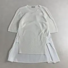 モンクレール　チュニック　異素材切替半袖　MONCLER　ワンピース　ニット切替