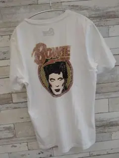 新品同様GU ユニクロ　BOWIEデビッドボウイ　バッグプリントTシャツ　L