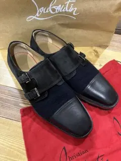 【美品】クリスチャンルブタンダブルモンクシューズ