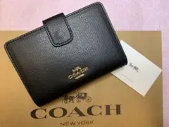 COACH コーチ スナップ折財布 ブラック 新品 アウトレット