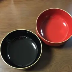 食洗機OKの遊楽庵の平鉢の漆器2個それぞれ箱入り