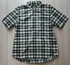 UNIQLO グリーンチェック 半袖シャツ M