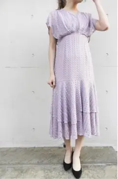AMLILE かぎ編みレースドレスワンピース