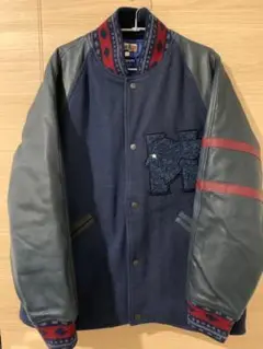 ブルーブルー レザースリーブメルトンスタジャン