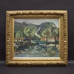 【真作】【芸術品 絵画】リトグラフ 高畠達四郎 限定250のうちの1枚 真作】版画 高畠達四郎 リトグラフ ヴェズレーの丘 モノトーン