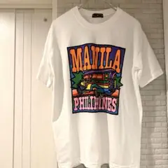 未使用Tシャツ　メンズ　白　アートプリントTシャツ　MANILA XL