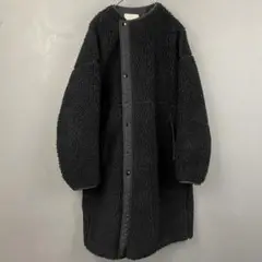 日本製 23AW HYKE ハイク フェイクシアリングコート 黒 17399