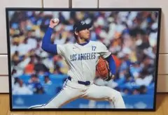 ドジャース大谷翔平7/5バースデーピッチMLB！A3サイズポスターフレーム付き②