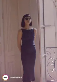 THE SHISHIKUI Cami Dress ネイビー