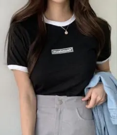 【完売】ムーアムーア　半袖Tシャツ　ラバーリンガー　ブラック　半袖　カットソー